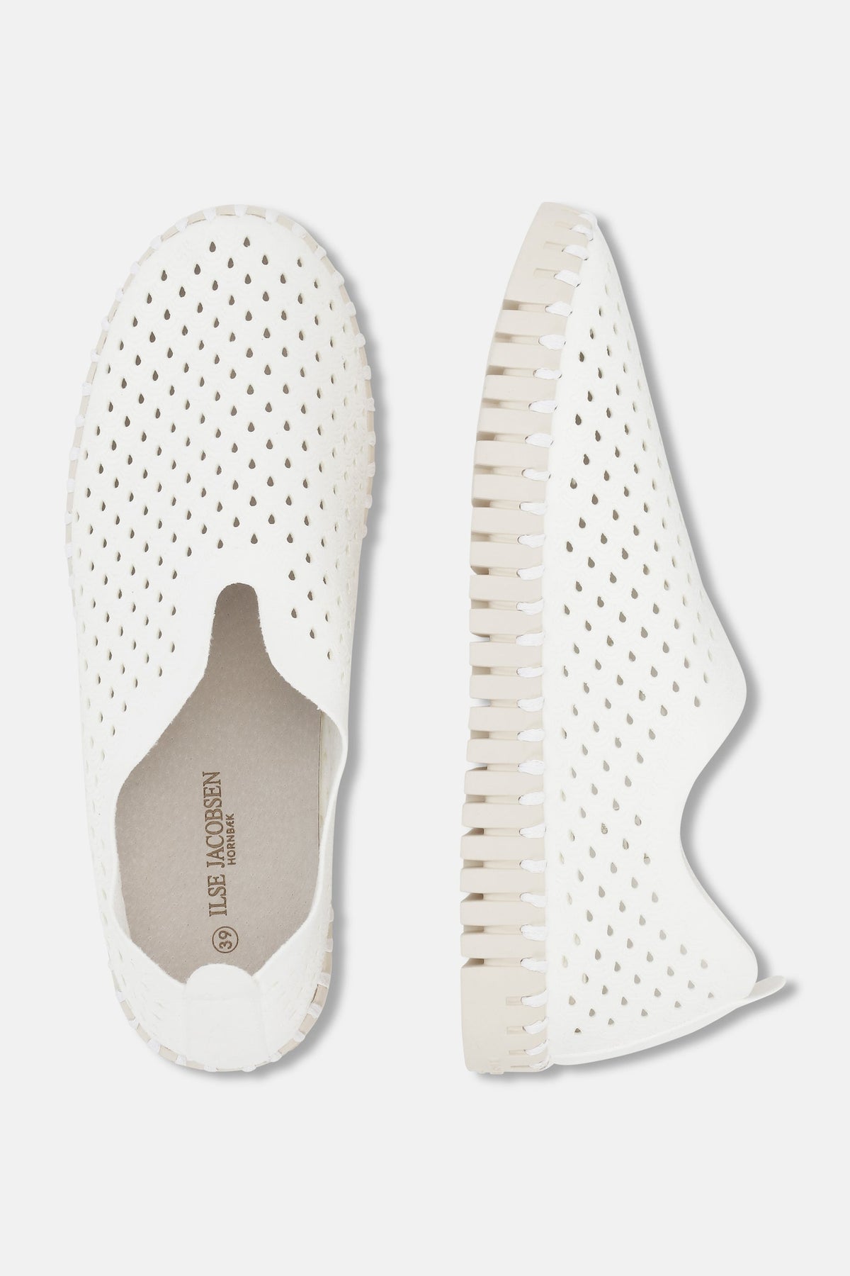 Ilse Jacobsen Tulip Slip-On w/White Sole in White