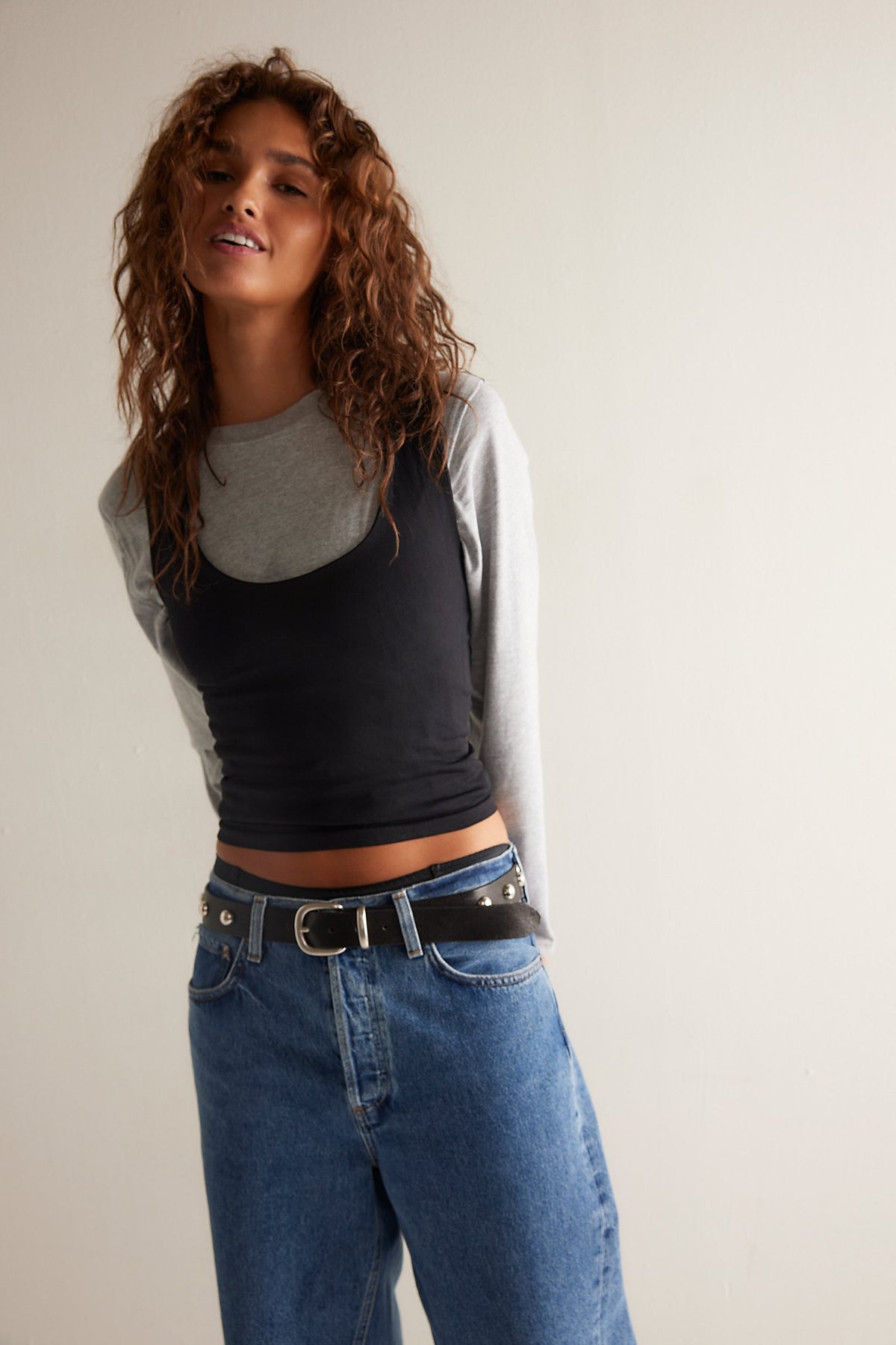 Free People Clean Lines Muscle Cami Black