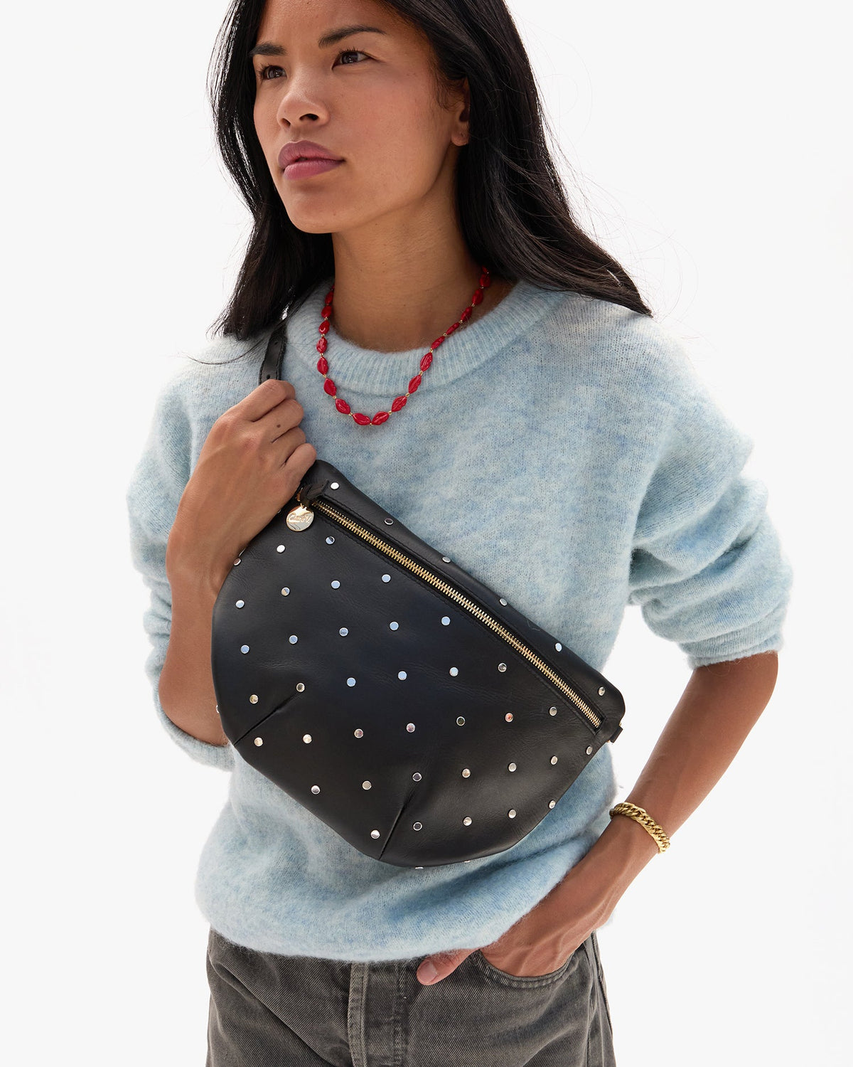 Clare V. Grande Fanny - Natura w/ Allover Studs