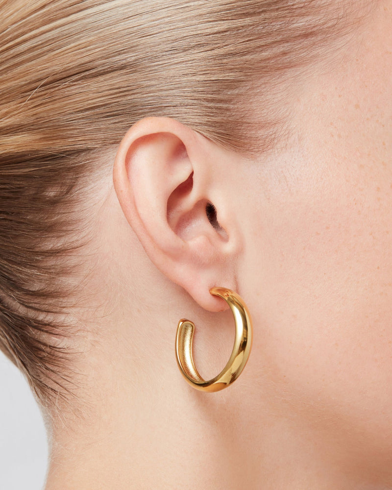 Jenny Bird Staple Hoops - Large Gold