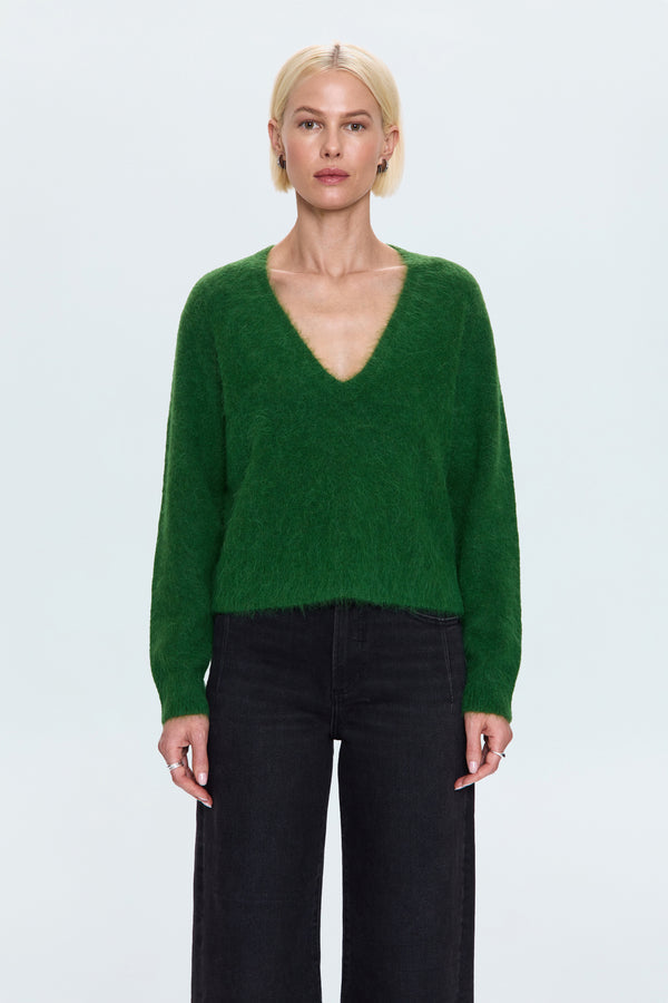 PISTOLA Kit Deep V-Neck Sweater in Winter Green