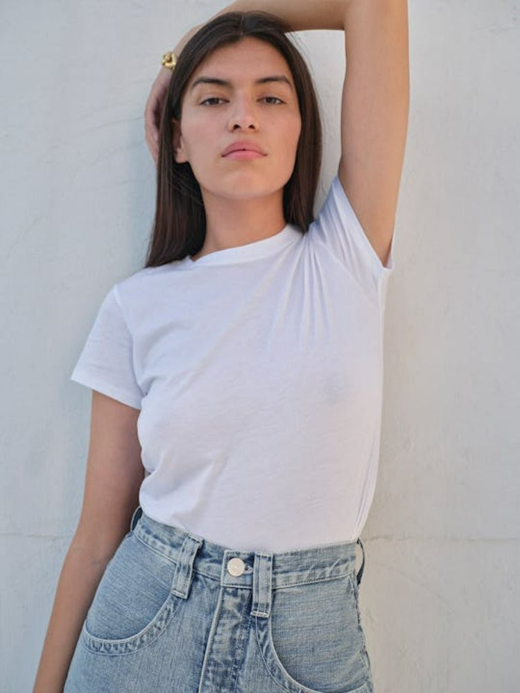 FRAME Fitted Crew Tee White
