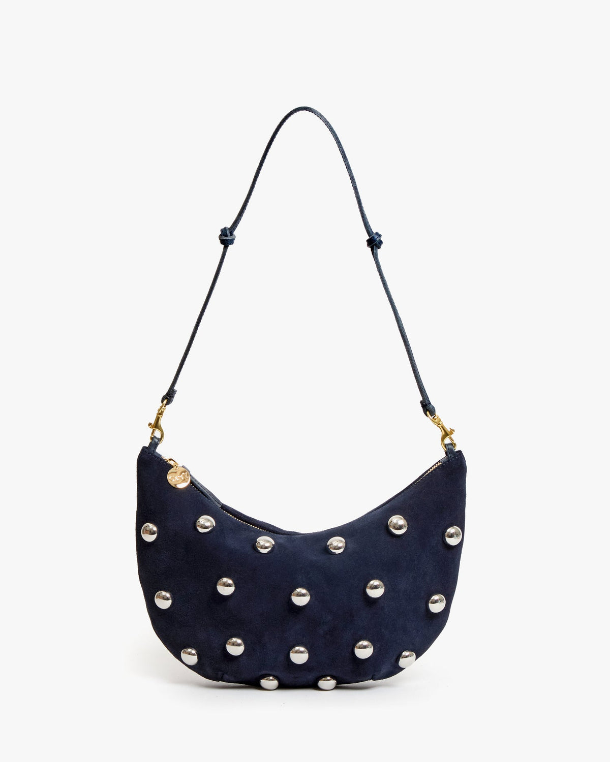 Clare V.  Lune Bag Suede w/ Studs in Navy