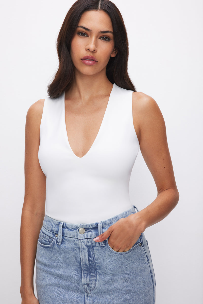 Good American Sculpting Deep V Tank Bodysuit