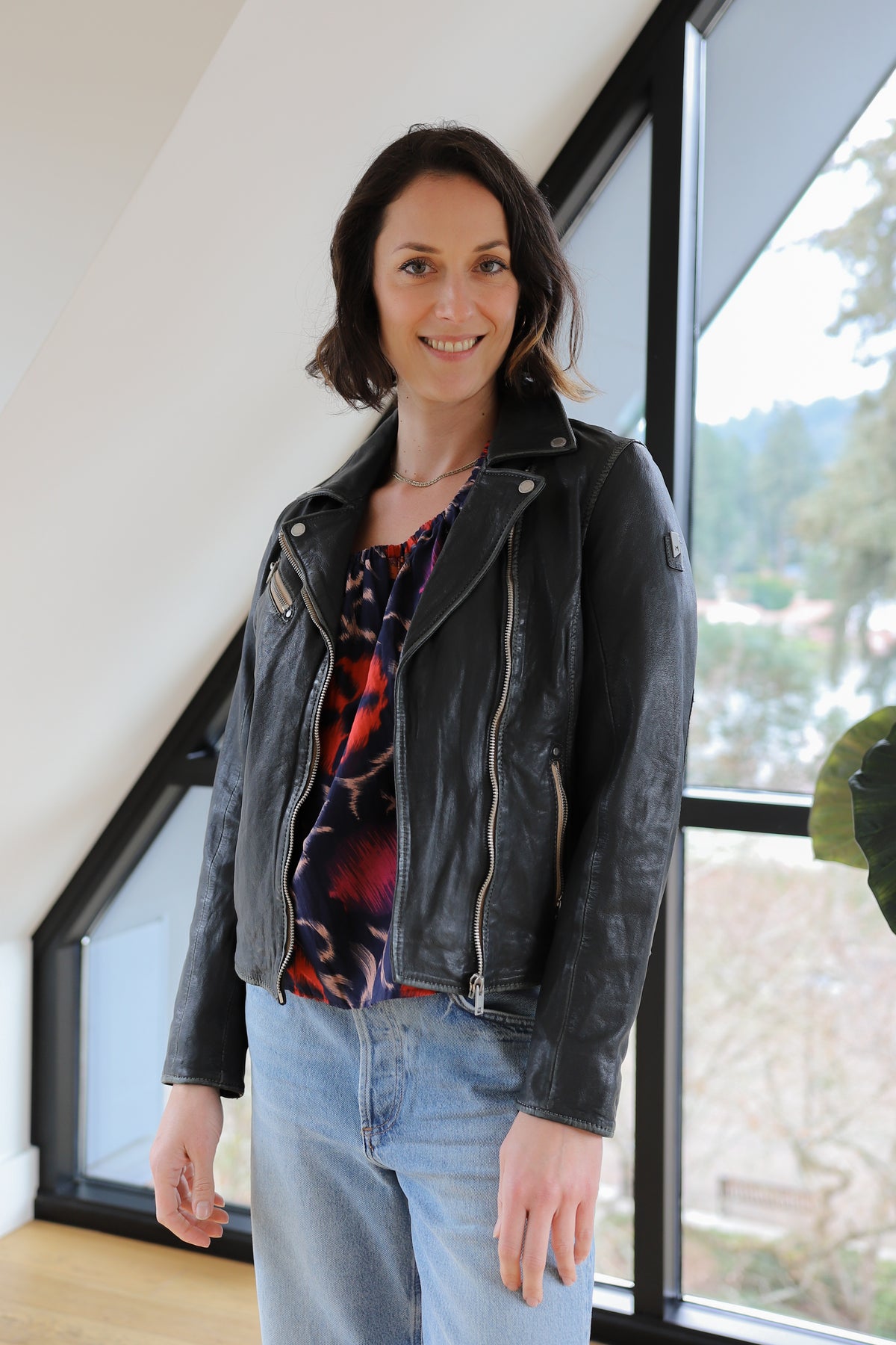 Mauritius Leather Sofia 4 RF Jacket Anthra