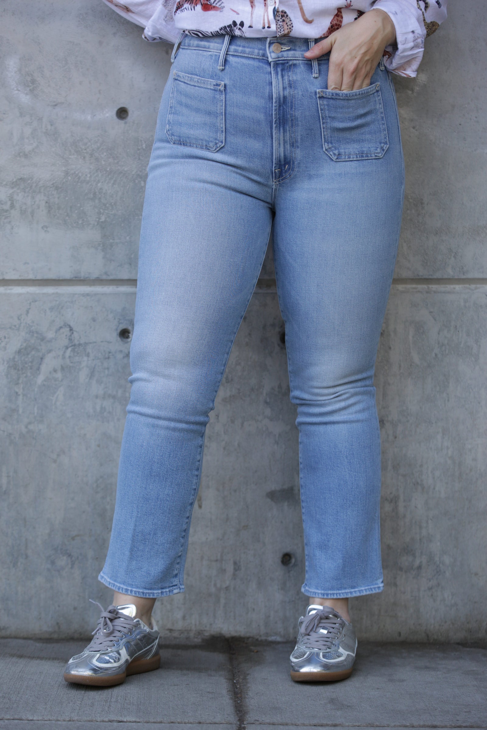 Mother The Hustler Patch Pocket Ankle in Tune In Tune Out