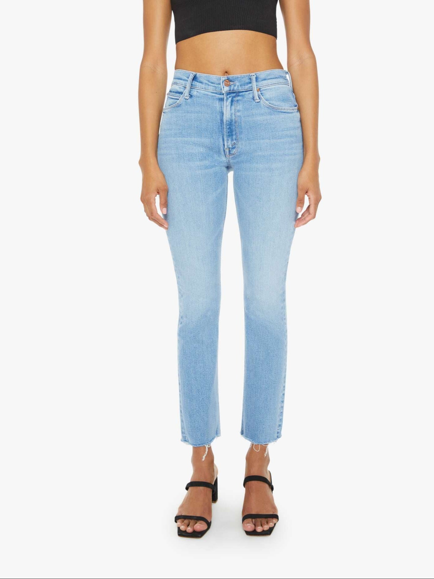 Mother The Mid Rise Dazzler Ankle Fray in Blessing in Disguise