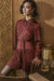 NYLAND Saffira Shirt Dress w/ Pleated Tie Burnt Umber