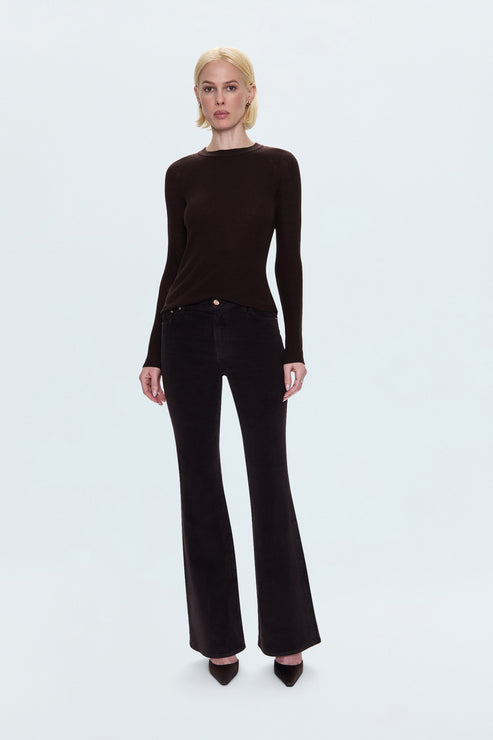 PISTOLA Kinsley Mid Rise Ultra Flare in Mocha