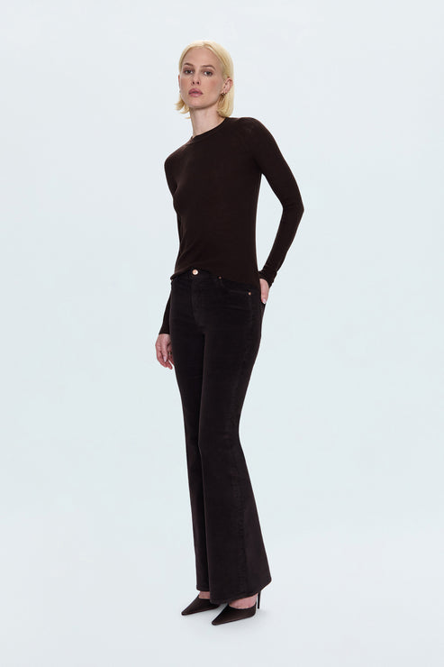 PISTOLA Kinsley Mid Rise Ultra Flare in Mocha