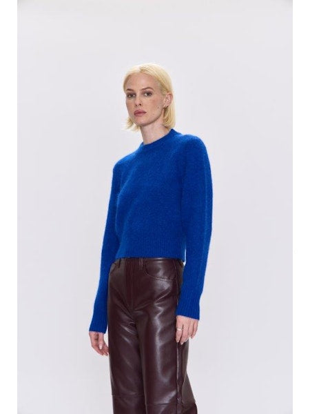 PISTOLA Sara Shrunken Crew Neck Sweater Azure