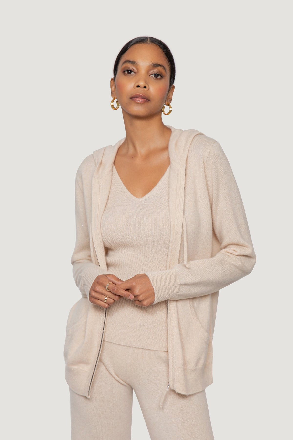 Quinn Cashmere Zip Hoodie