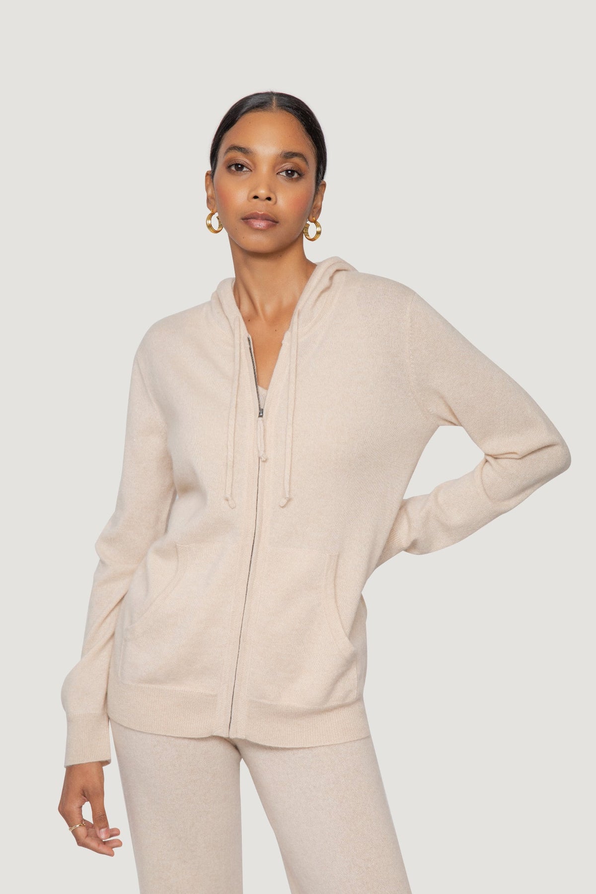 Quinn Cashmere Zip Hoodie
