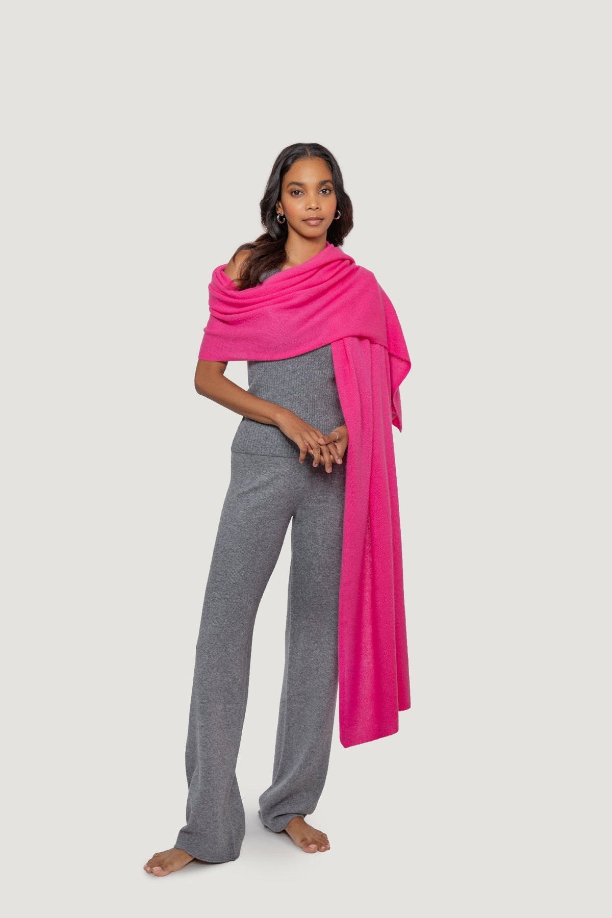 Quinn Lora Cashmere Wrap in Unicorn Pink