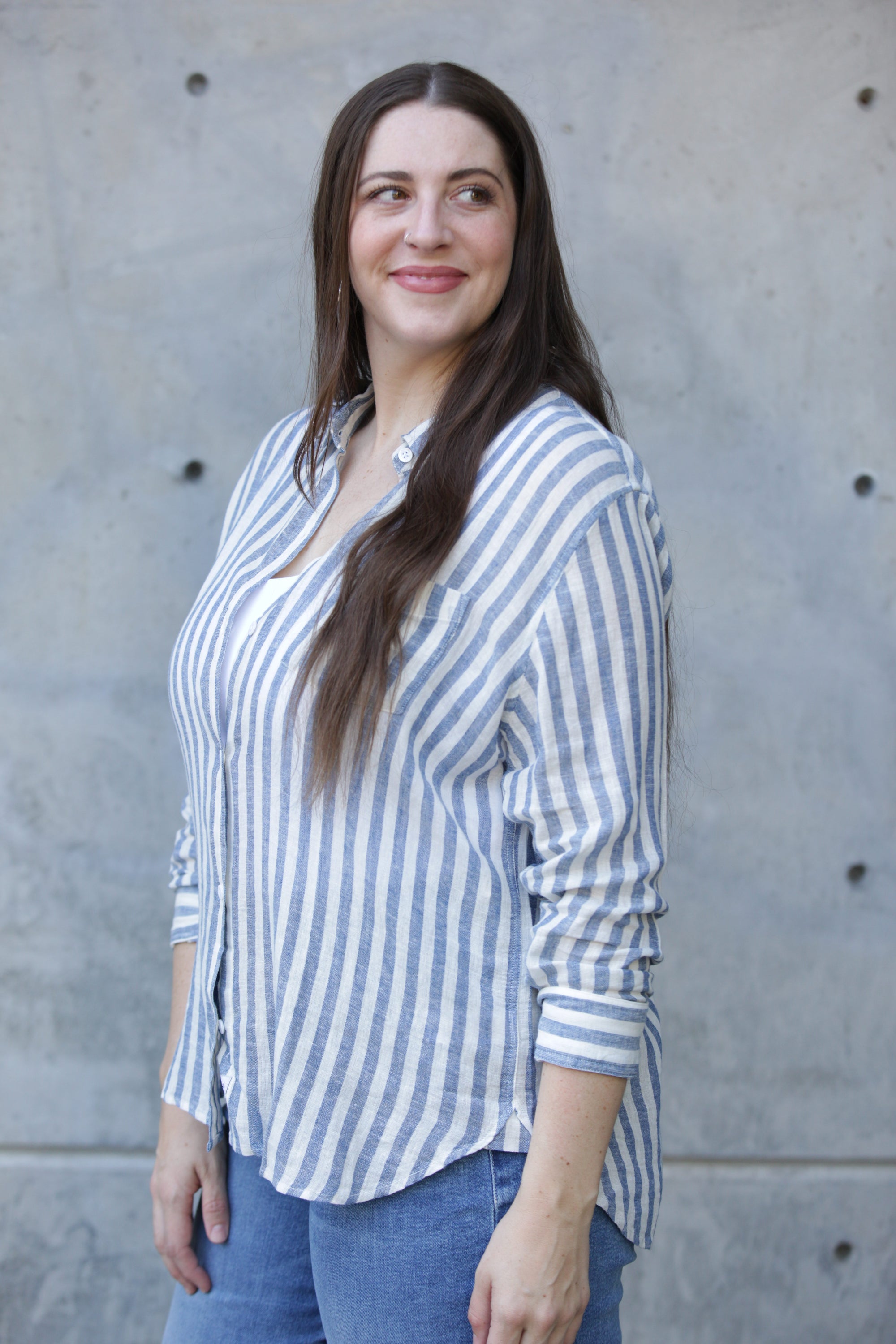 Rails Charli Button Down in Echo Stripe