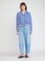 Self Contrast Octavia Open Shawl Cardigan Pink Sapphire Stripes
