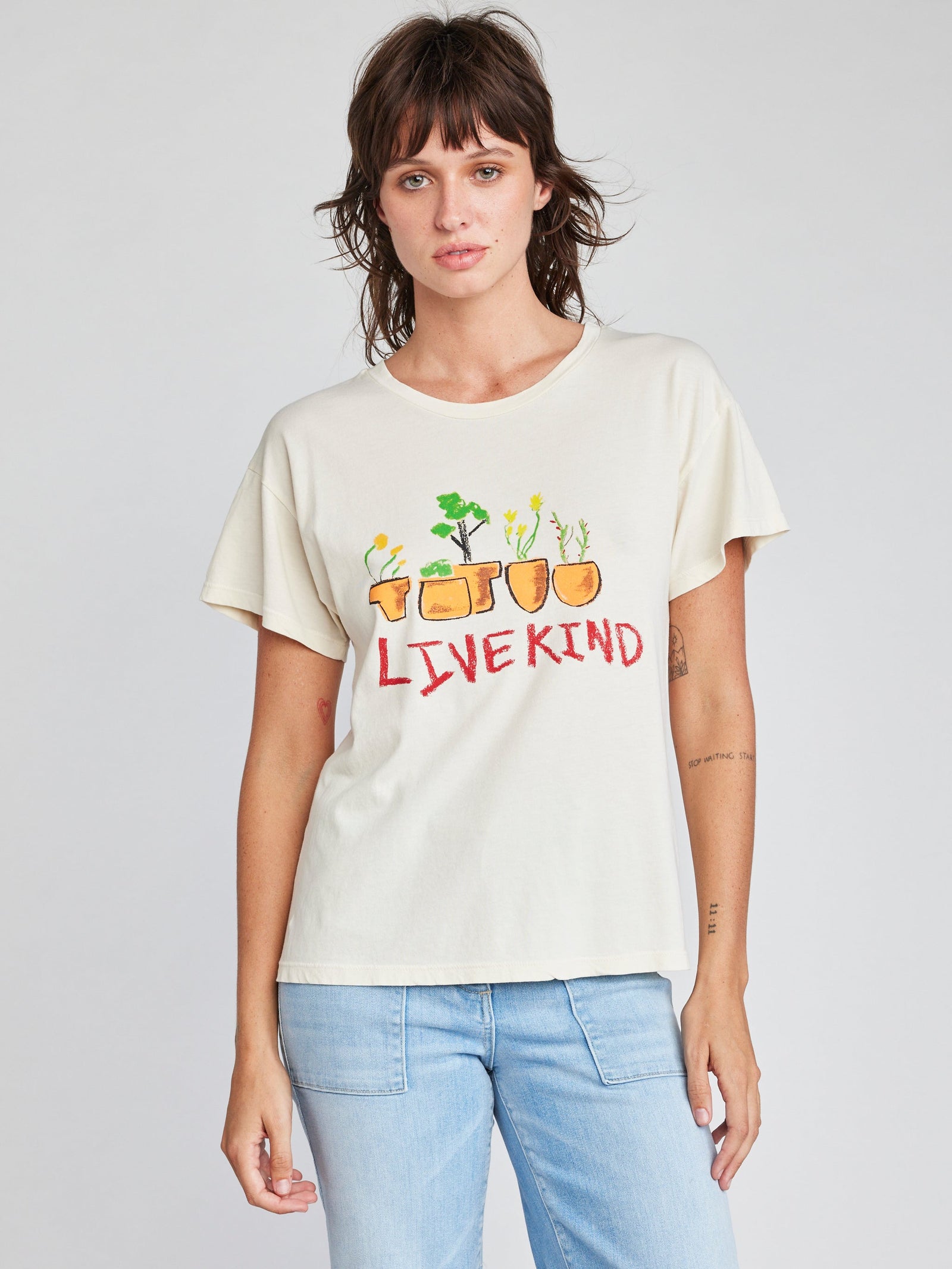 Self Contrast Cherie T-Shirt in Live Kind