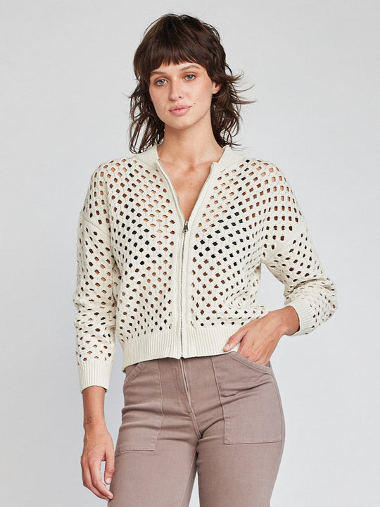 Self Contrast Delanie Fishnet Bomber