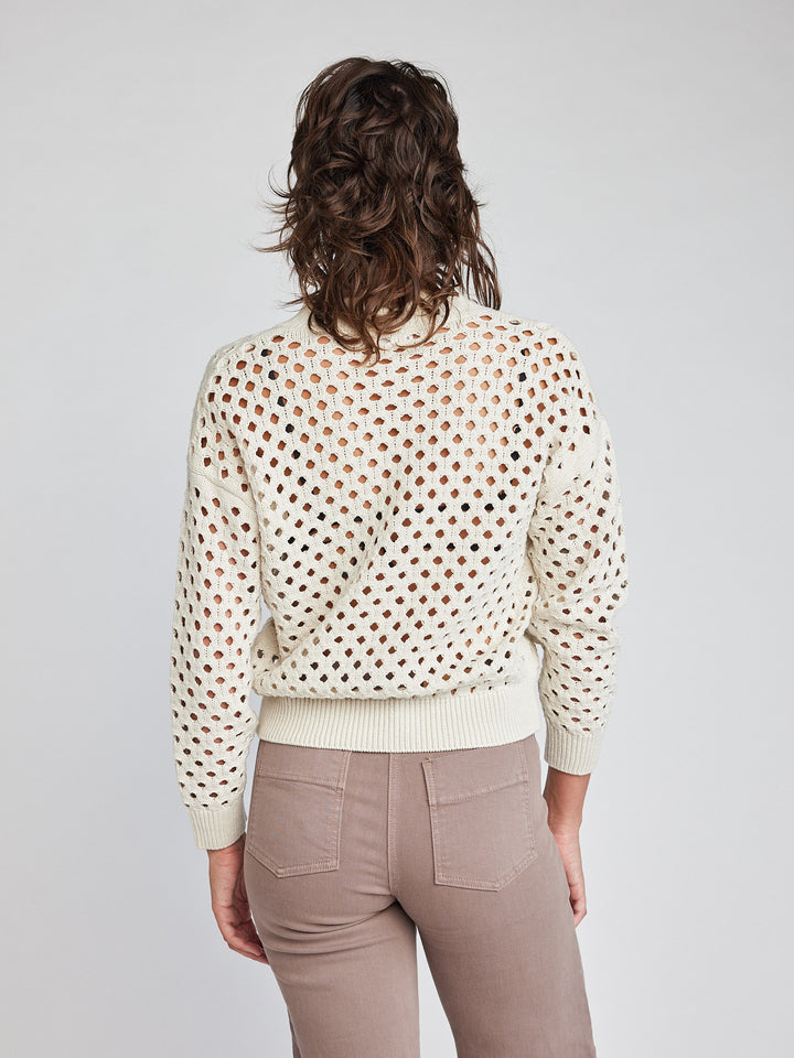 Self Contrast Delanie Fishnet Bomber