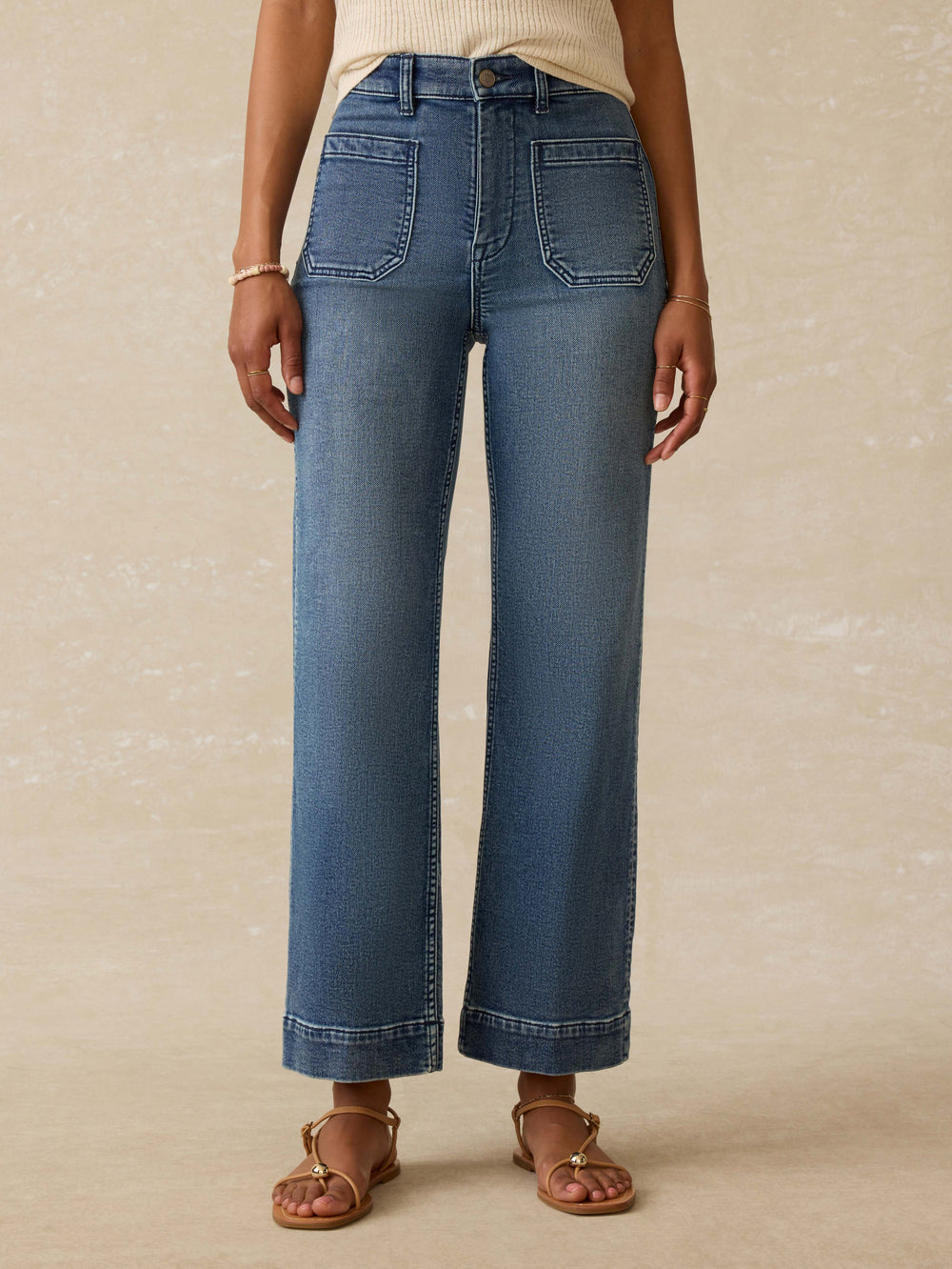 Faherty Stretch Terry Patch Pocket Ankle Pant in Riverton