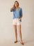 Faherty Dune Cotton Gauze Sleeveless Popover in Light Indigo Wash