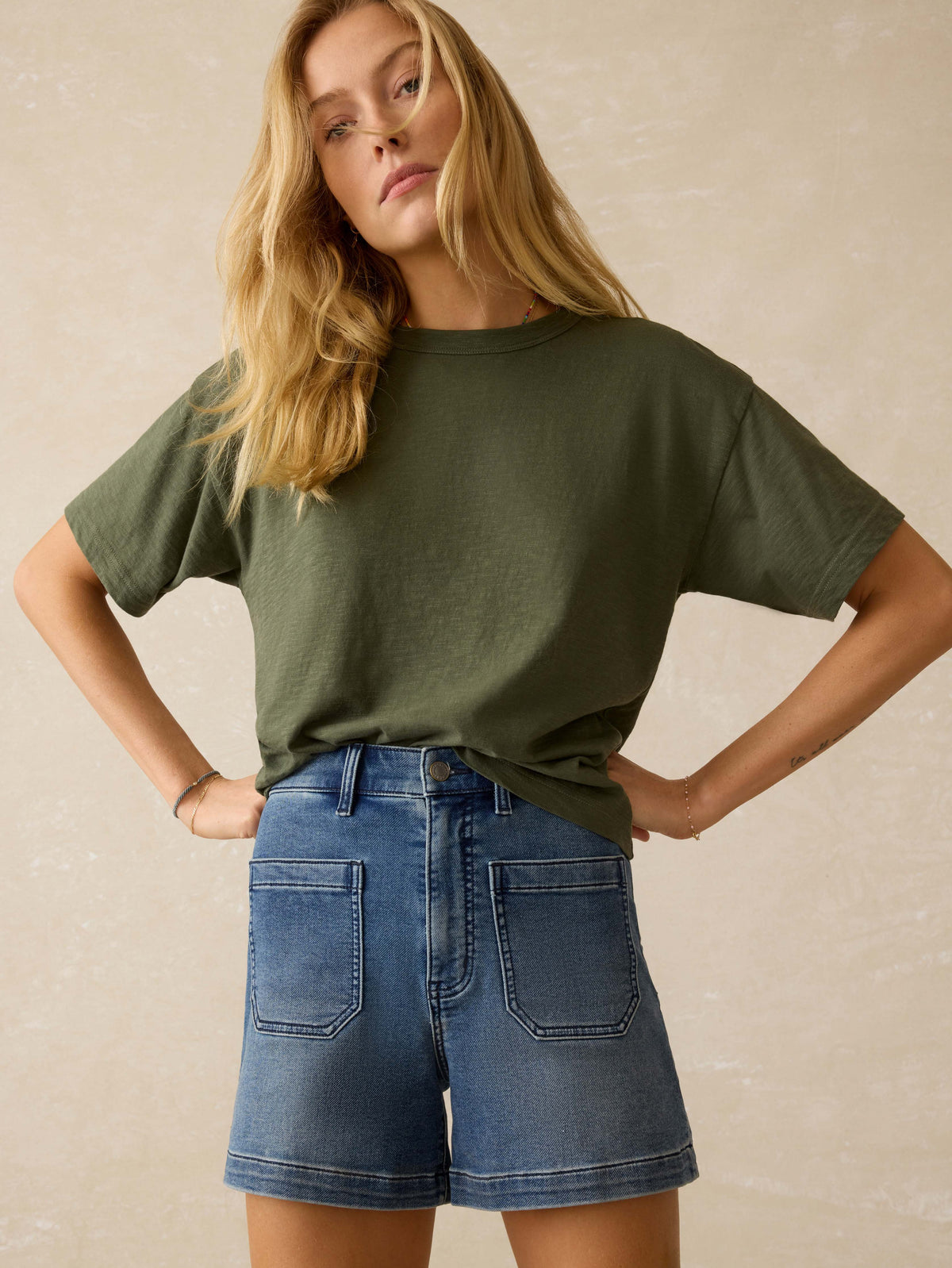 Faherty Stretch Terry Patch Pocket Short in Riverton