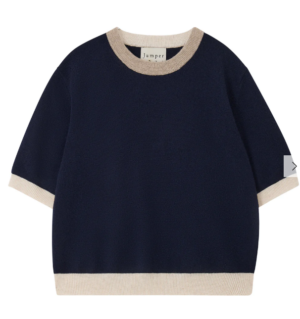 Jumper 1234 Many Contrast T-Shirt Navy