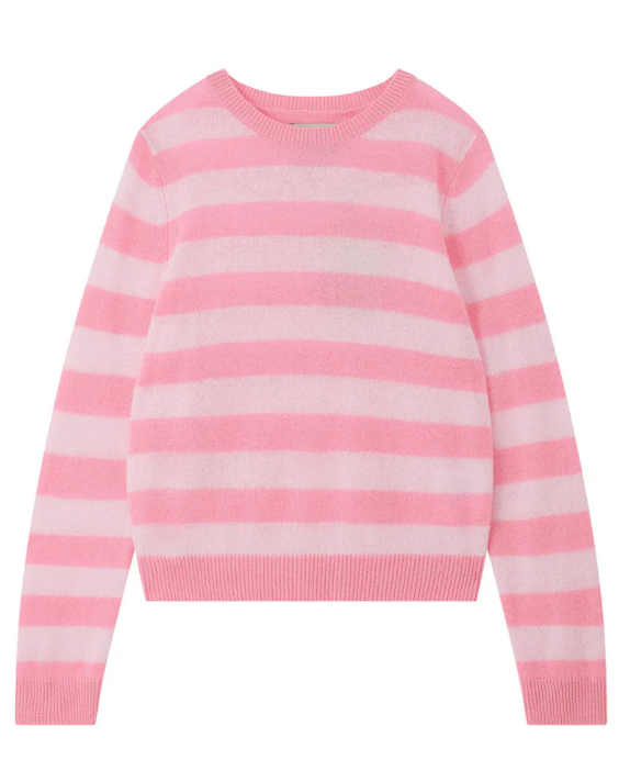 Jumper 1234 Tipped Little Stripe Crew in Sakura Lily Candy