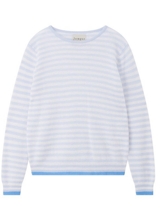 Jumper 1234 Tipped Little Stripe Crew in Azure Lily Skylar