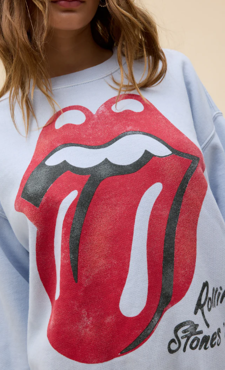 DAYDREAMER Rolling Stones Big Tongue '89 Oversized Crew Sweatshirt