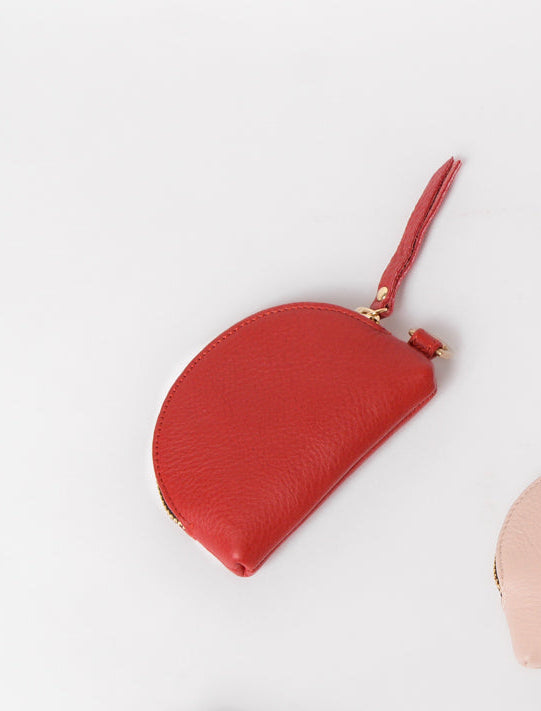 TAH TS Half Moon Coin Purse Whiskey Red