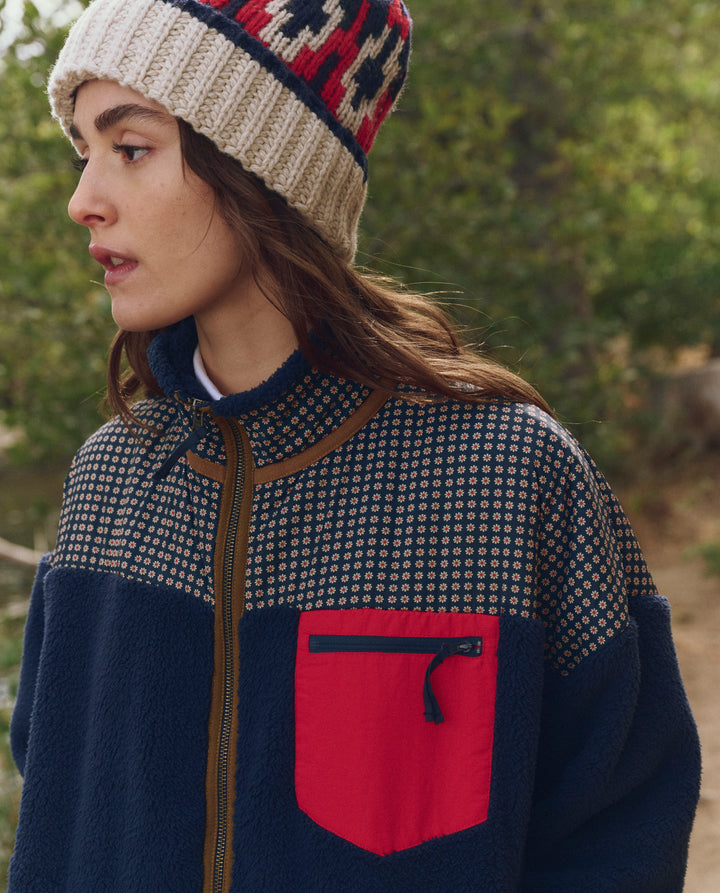 THE GREAT. The Print-Mix Plush Terrain Full-Zip