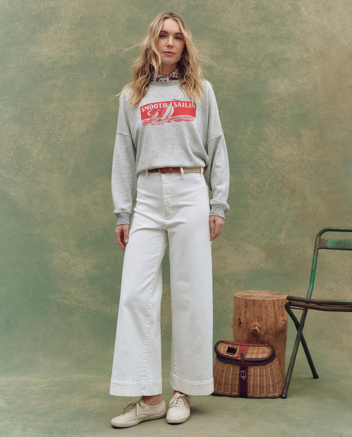 THE GREAT. The Teammate Sweatshirt w/ Smooth Sailin Graphic