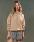 THE GREAT. The Slouch Sweatshirt w/ Daisy Embroidery in Khaki