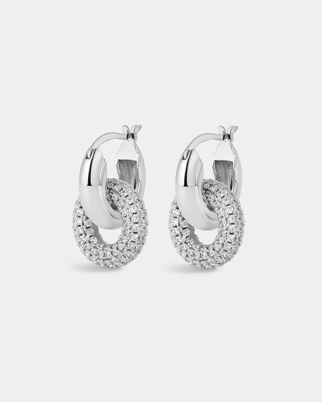 LUV AJ The Pave Interlock Hoops