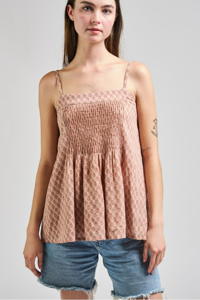 Mata Traders Tegan Tank Blush Flowers