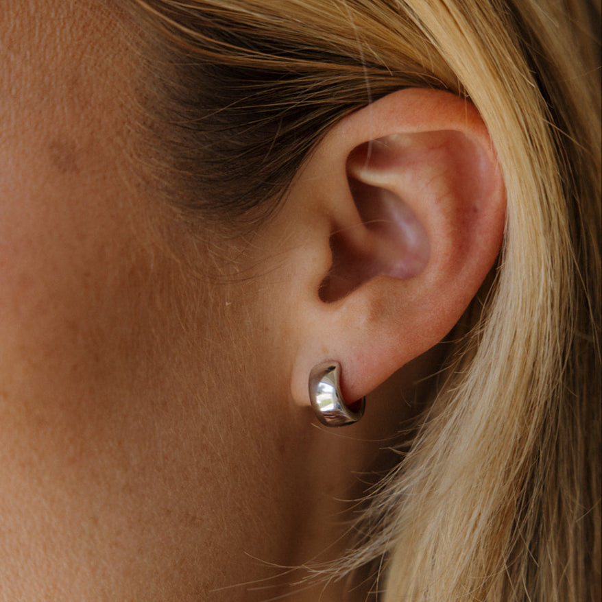 The Land of Salt Wide Classic Huggie Hoops