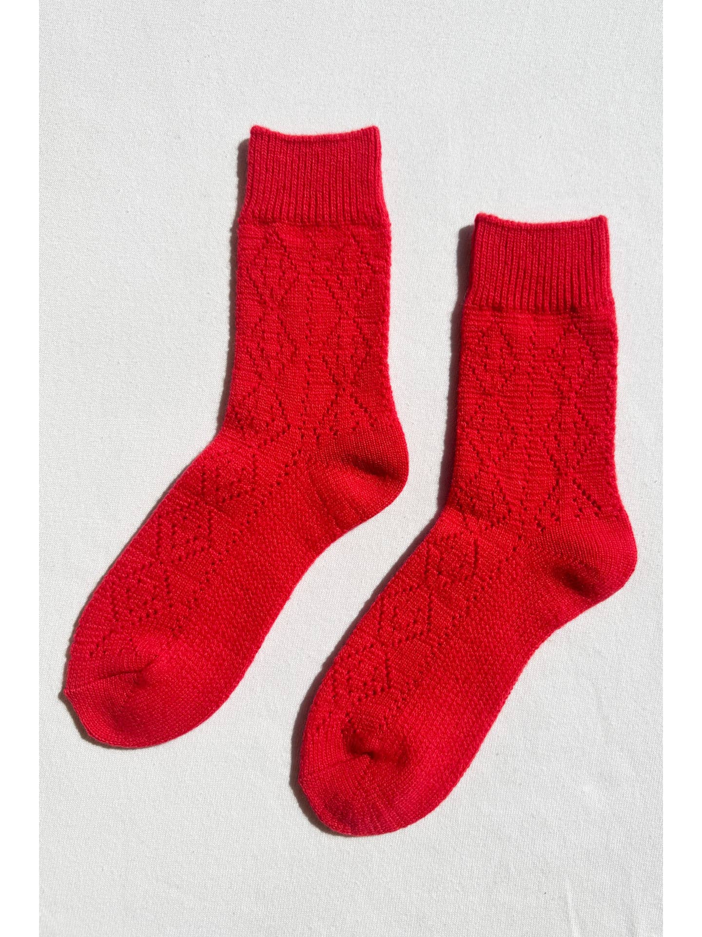 Le Bon Shoppe Cashmere Pointelle Socks in Red