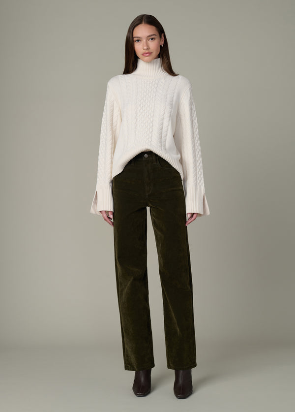 JOE'S JEANS The Margot Straight Flocked in Olive