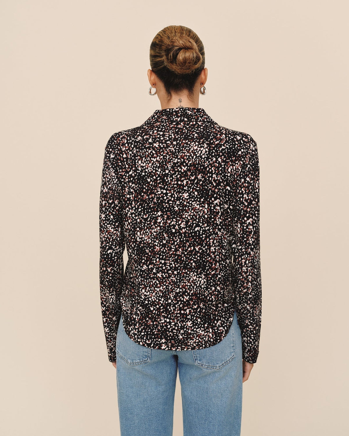 Bella Dahl Button Up Knit Top in Printed Animal