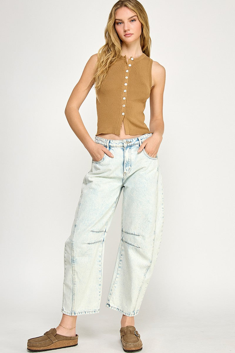 NYLAND Lena Soft Button Up Sweater Top