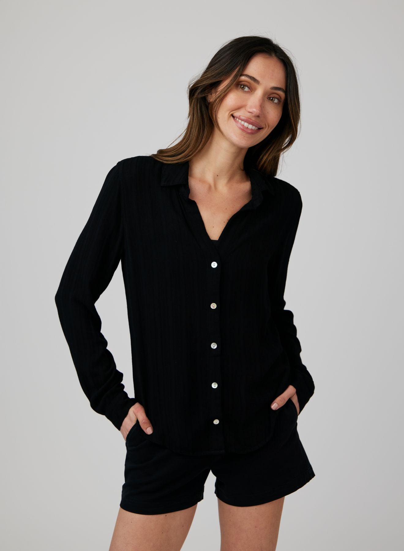 Bella Dahl Classic Button Down in Black
