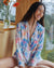 Bella Dahl Clean Front Hipster Shirt in Floral Garden Print
