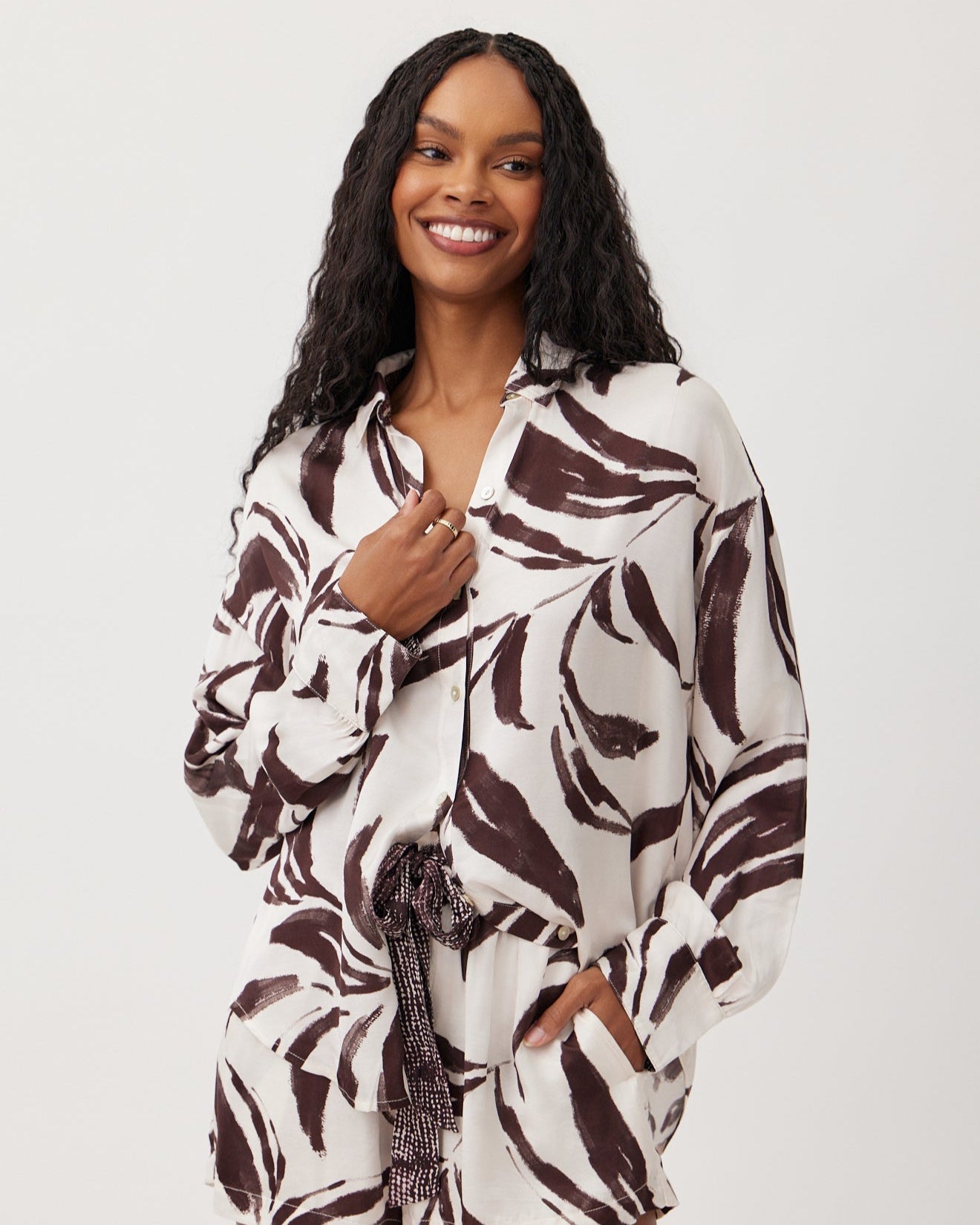 Bella Dahl Contrast Oversized Button Down