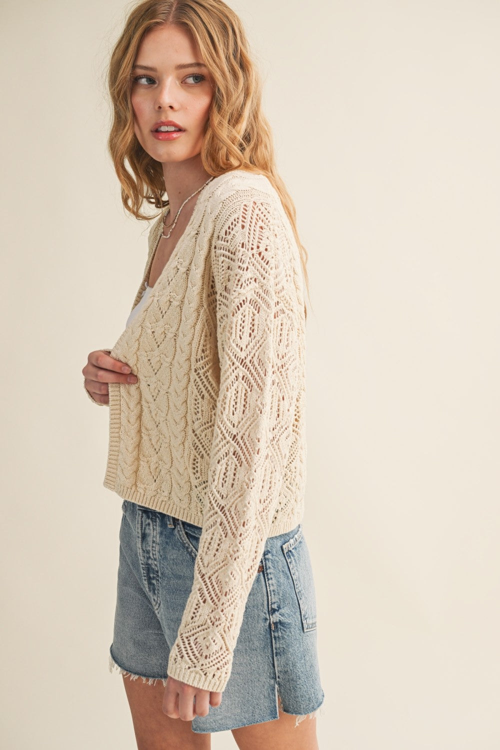 NYLAND Kaori Light Weight Cable Knit Cardigan
