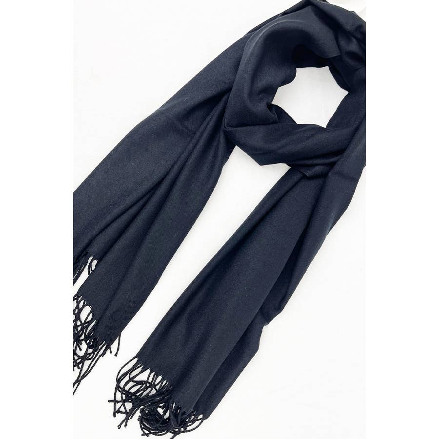 Love and Repeat Solid Cashmere Scarf in Black
