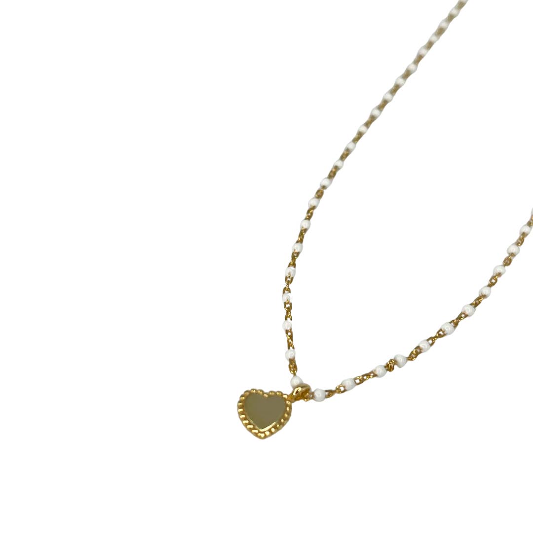 SAHIRA Elsa Mini Heart Necklace White