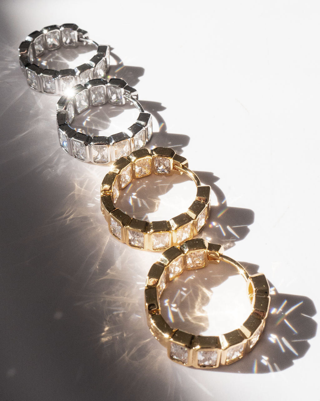 LUV AJ The Bianca Bezel Hoops