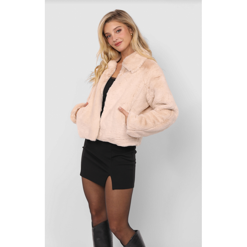 Sadie &amp; Sage Libby Faux Fur Jacket Cream