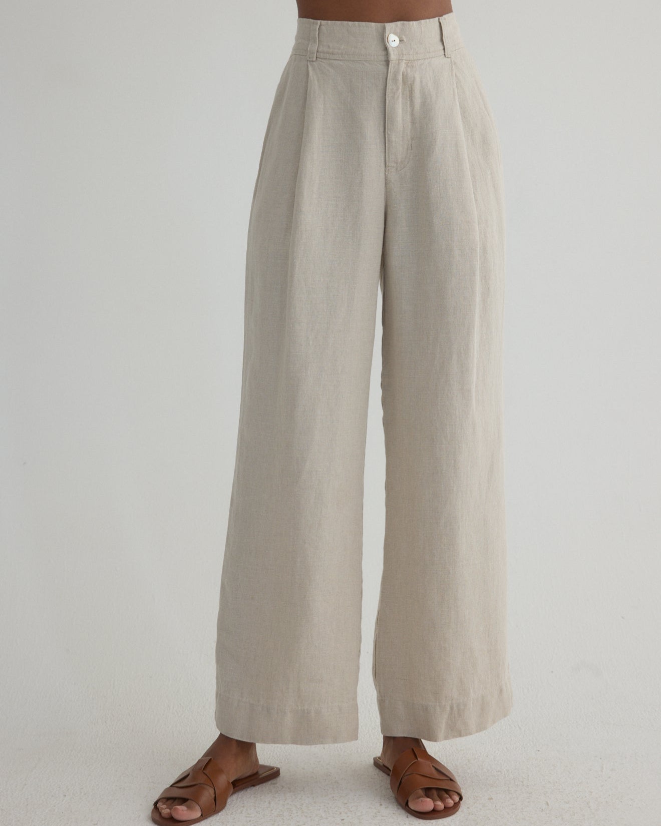 Bella Dahl Pleated Wide Leg Linen Pant